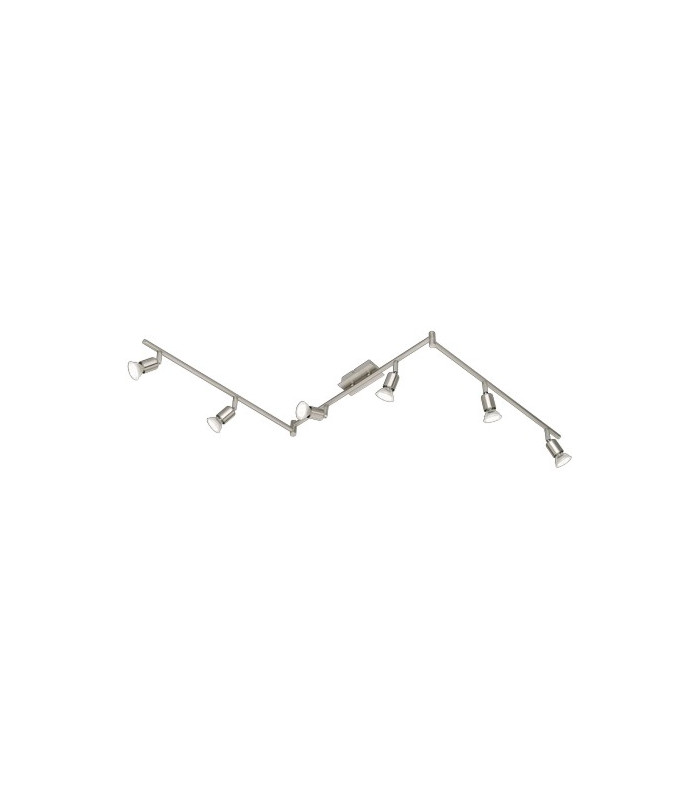Nimes Modern 6 Light Ceiling Spotlight Bar Nickel Matt 3000K-2