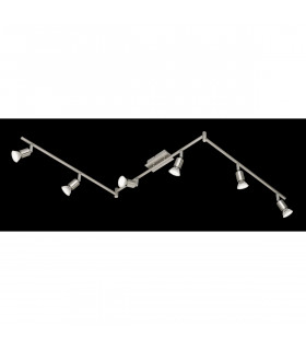 Nimes Modern 6 Light Ceiling Spotlight Bar Nickel Matt 3000K-1
