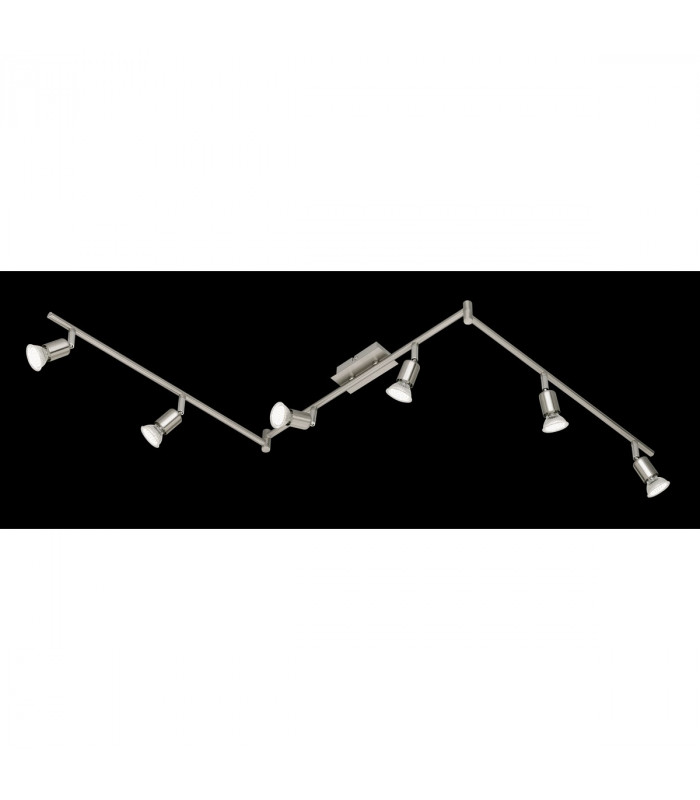Nimes Modern 6 Light Ceiling Spotlight Bar Nickel Matt 3000K-1