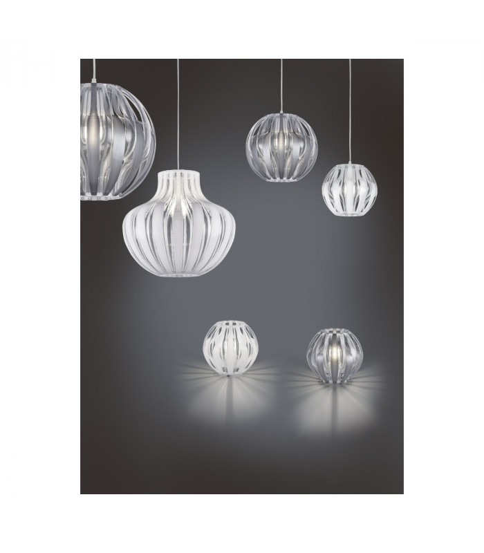 Pumpkin Modern Spherical Pendant Ceiling Light White-3