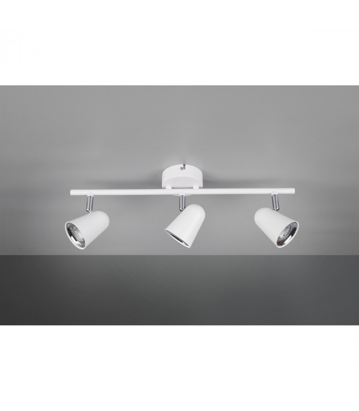 Toulouse Modern 3 Light Ceiling Spotlight Bar White Matt 3000K-2