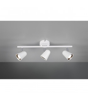 Toulouse Modern 3 Light Ceiling Spotlight Bar White Matt 3000K-1