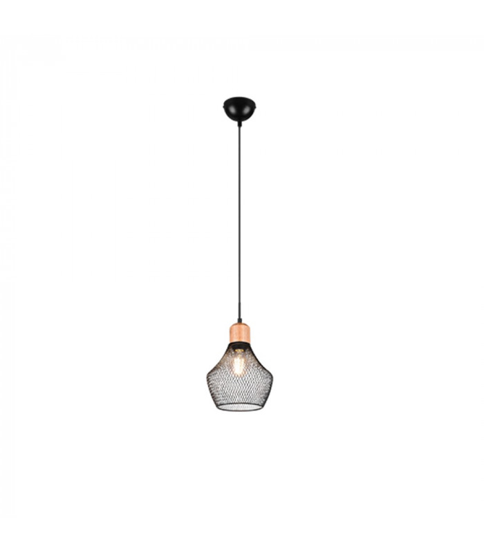 Valeria Modern 18cm Wire Frame Pendant Ceiling Light Black Matt-1