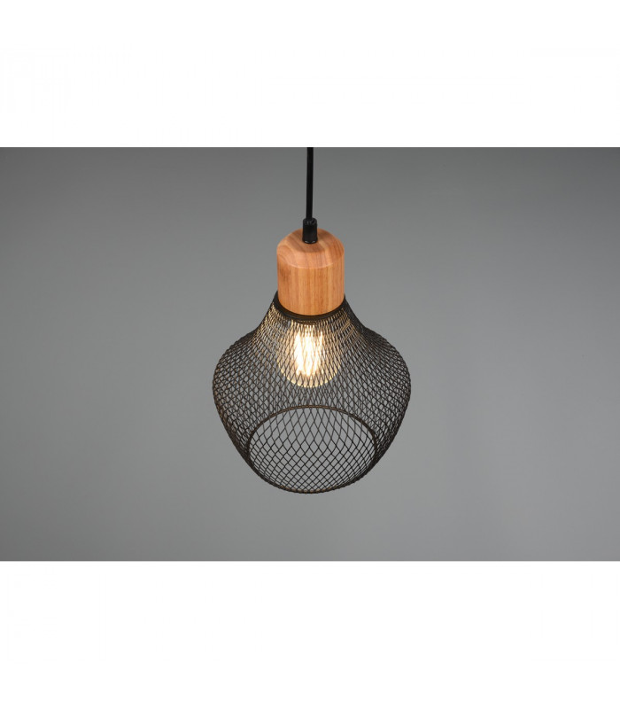 Valeria Modern 18cm Wire Frame Pendant Ceiling Light Black Matt-3