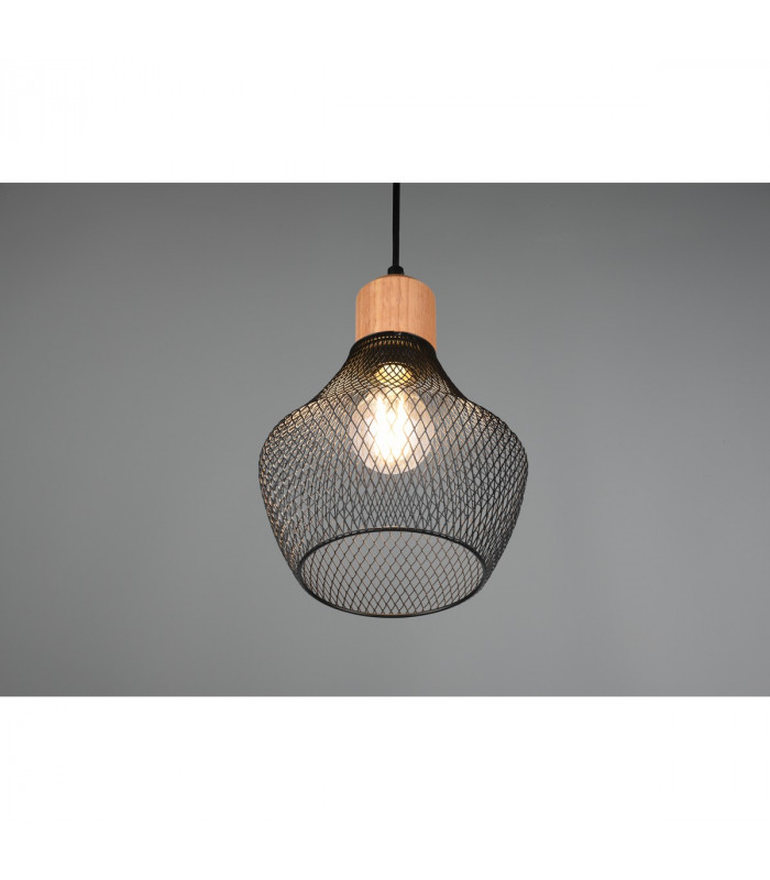 Valeria Modern 18cm Wire Frame Pendant Ceiling Light Black Matt-4