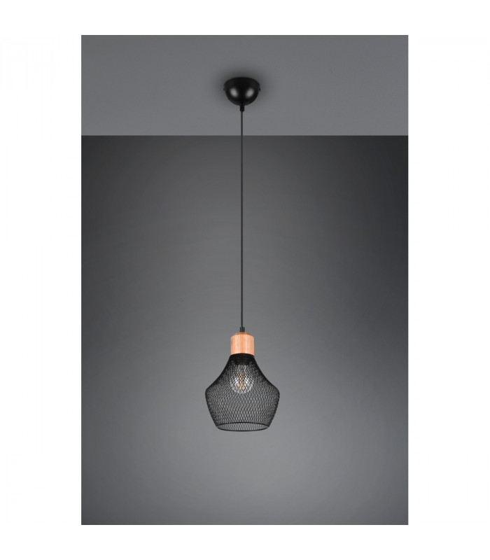 Valeria Modern 18cm Wire Frame Pendant Ceiling Light Black Matt-5