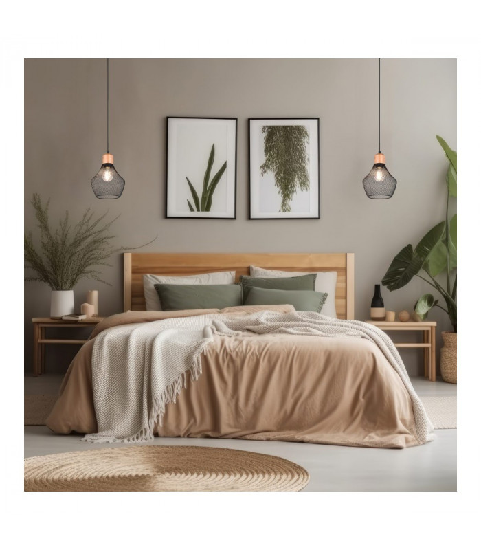 Valeria Modern 18cm Wire Frame Pendant Ceiling Light Black Matt-6