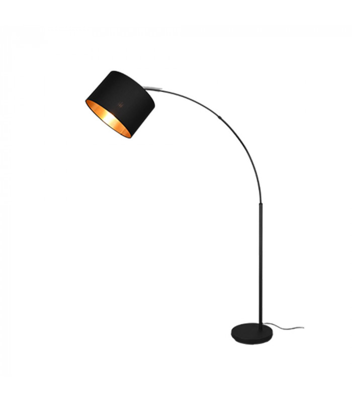 Bolivia Modern Arc Floor Lamp Black Matt with Footswitch-1
