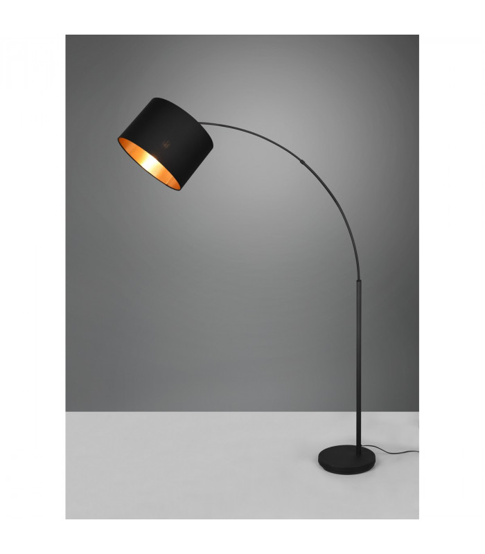 Bolivia Modern Arc Floor Lamp Black Matt with Footswitch-2
