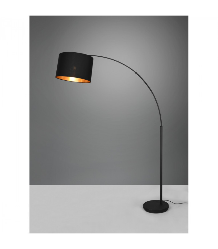 Bolivia Modern Arc Floor Lamp Black Matt with Footswitch-3