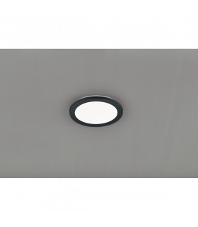 Camillus Modern 26cm Round Bathroom Ceiling Light Black Matt 3000K IP44-2