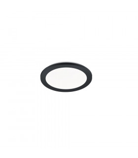 Camillus Modern 26cm Round Bathroom Ceiling Light Black Matt 3000K IP44-1
