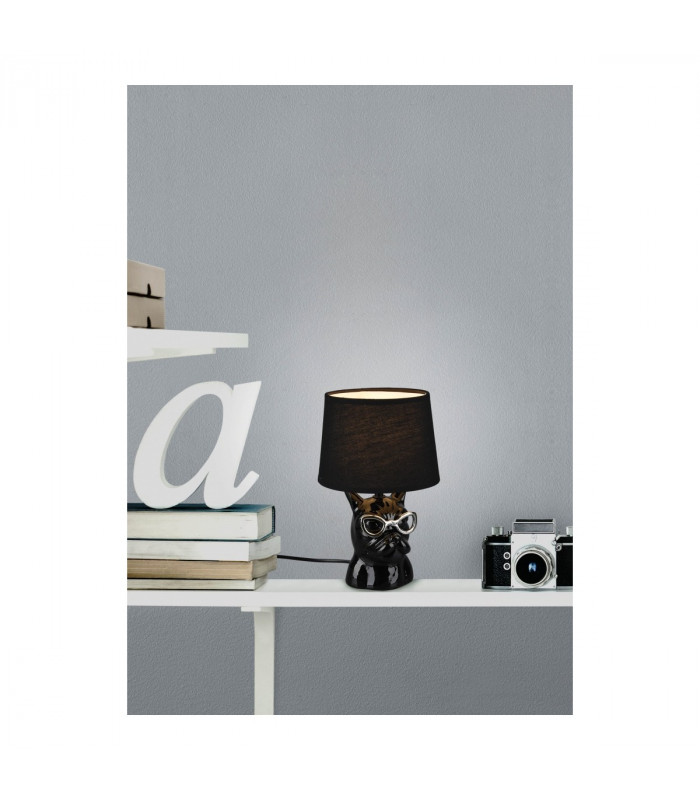 Dosy Modern Table Lamp with Round Tapered Shade Black-3