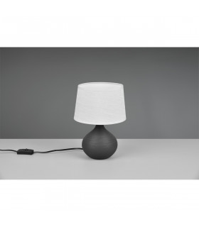 Martin Modern Table Lamp with Round Tapered Shade Brown-2