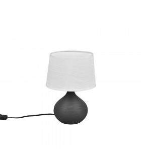 Martin Modern Table Lamp with Round Tapered Shade Brown-1