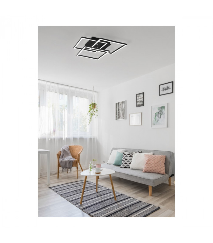 Mobile Modern LED Semi Flush Light Black Matt 2700-6000K Remote control-6