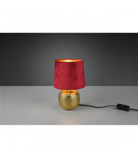 Sophia Modern Table Lamp with Round Tapered Shade Gold Red Shade-2