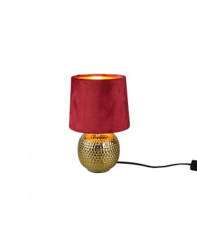 Sophia Modern Table Lamp with Round Tapered Shade Gold Red Shade-1