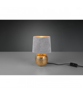 Sophia Modern Table Lamp with Round Tapered Shade Gold Grey Shade-2
