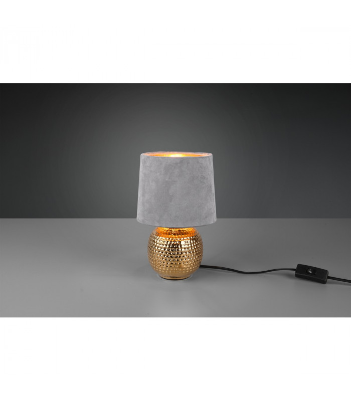 Sophia Modern Table Lamp with Round Tapered Shade Gold Grey Shade-2
