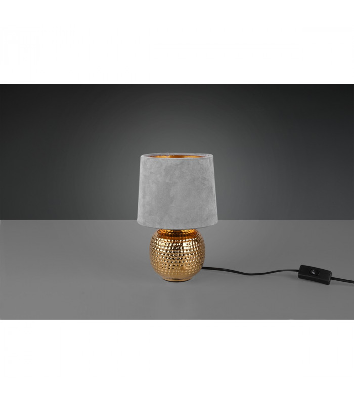 Sophia Modern Table Lamp with Round Tapered Shade Gold Grey Shade-3