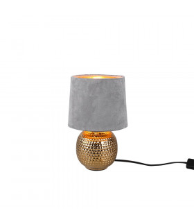 Sophia Modern Table Lamp with Round Tapered Shade Gold Grey Shade-1
