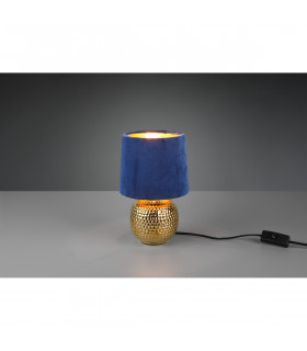 Sophia Modern Table Lamp with Round Tapered Shade Gold Blue Shade-2