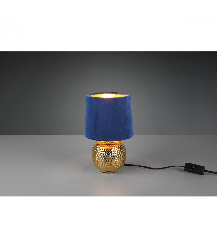 Sophia Modern Table Lamp with Round Tapered Shade Gold Blue Shade-2
