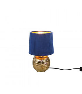 Sophia Modern Table Lamp with Round Tapered Shade Gold Blue Shade-1