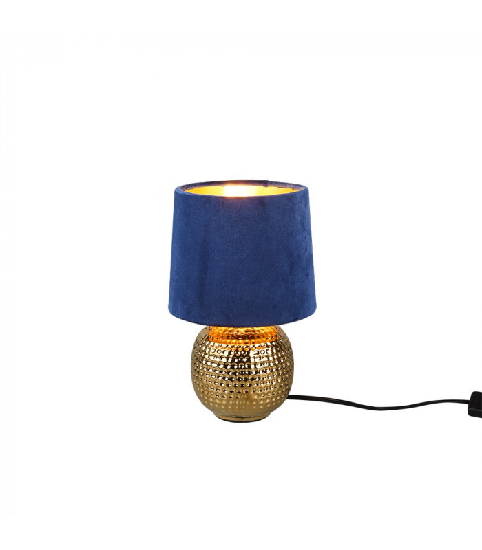 Sophia Modern Table Lamp with Round Tapered Shade Gold Blue Shade-1