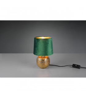 Sophia Modern Table Lamp with Round Tapered Shade Gold Green Shade-2