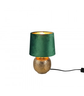 Sophia Modern Table Lamp with Round Tapered Shade Gold Green Shade-1