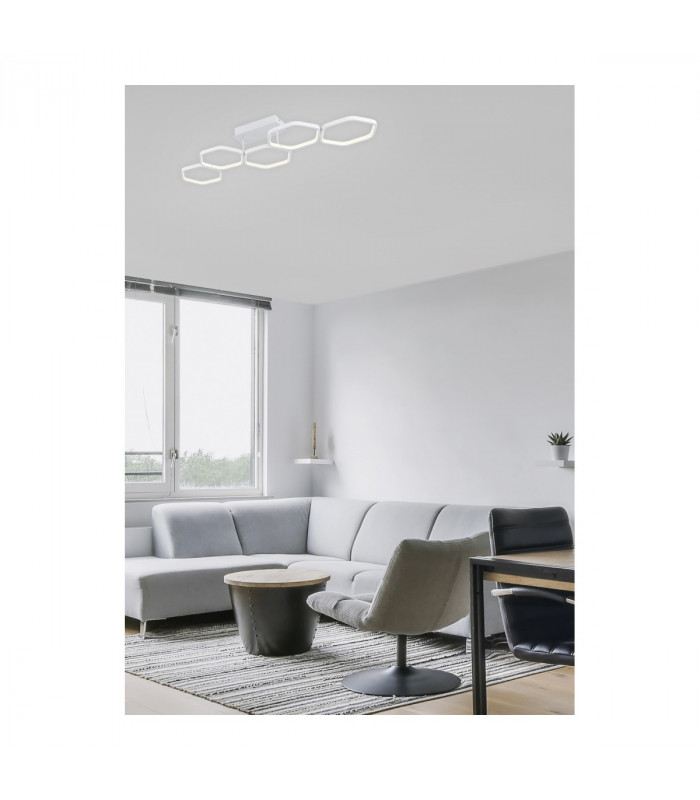Vigo Modern LED Semi Flush Light White Matt 3000K-3