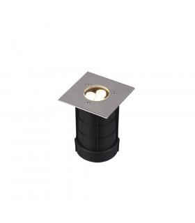 Belaja Modern 14cm Outdoor Square Recessed Ground Light Nickel Matt 3000K IP65-1
