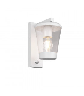 Cavado Modern Outdoor Wall Lantern White Matt IP44 with PIR-1