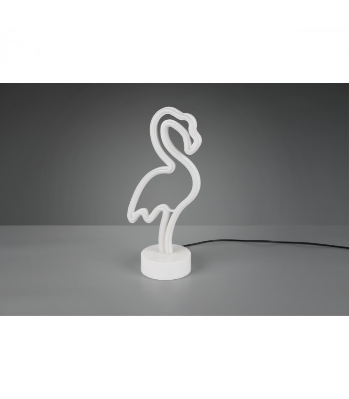 Flamingo Fun Table Lamp White USB Connection-2