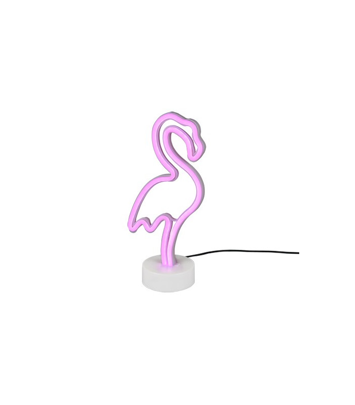 Flamingo Fun Table Lamp White USB Connection-3