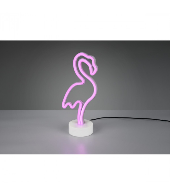 Flamingo Fun Table Lamp White USB Connection-1