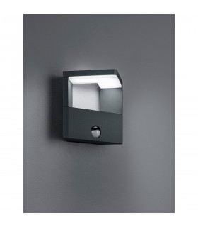 Ganges Modern Outdoor Modern Wall Lamp Anthracite 3000K IP54 with PIR-2