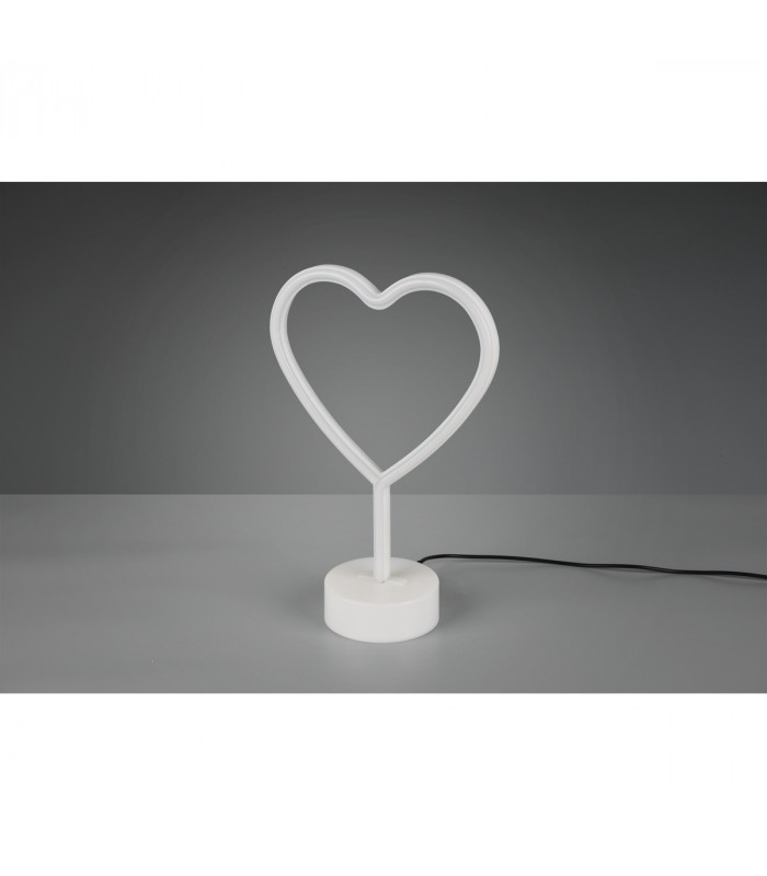 Heart Fun Table Lamp White USB Connection-2