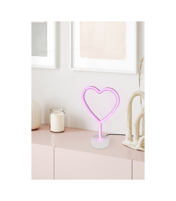 Heart Fun Table Lamp White USB Connection-3