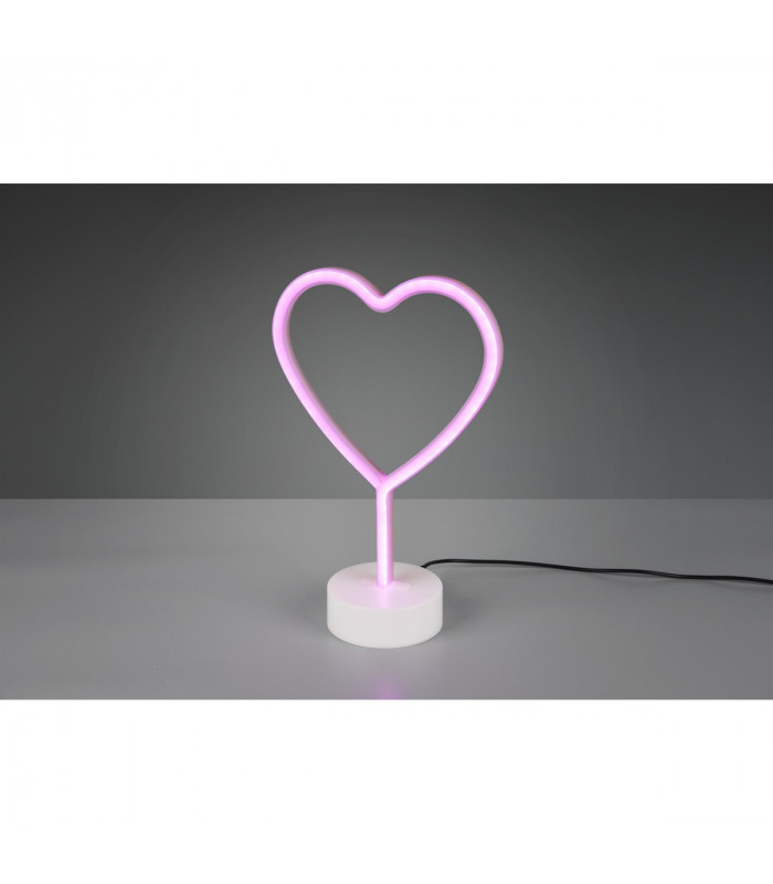 Heart Fun Table Lamp White USB Connection-1