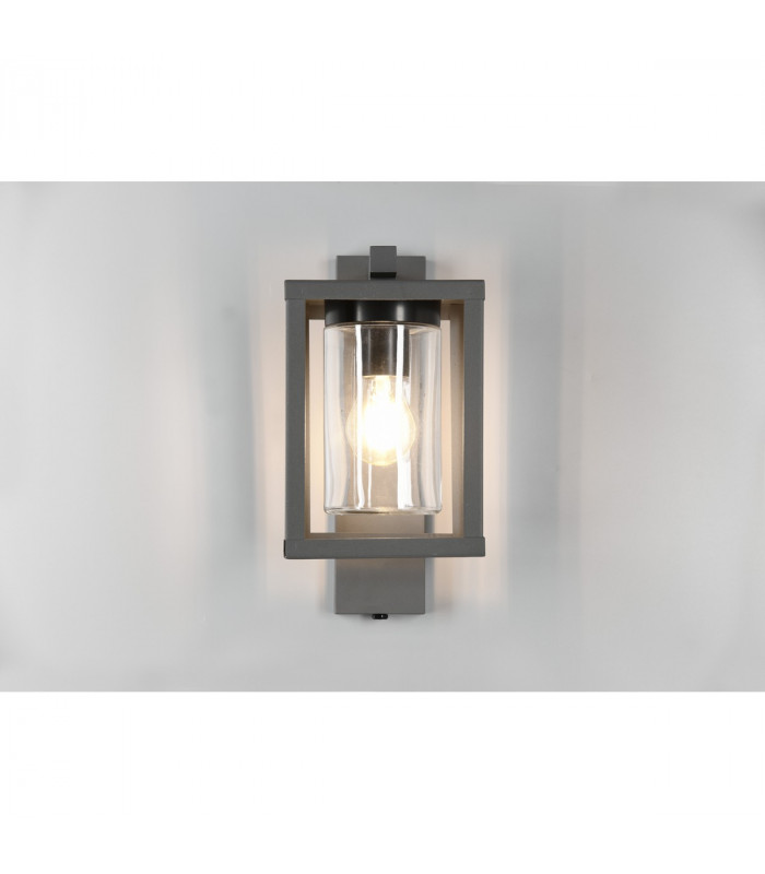 Lunga Modern Outdoor Wall Lantern Anthracite IP44 with Dusk sensor-3