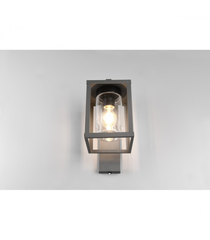 Lunga Modern Outdoor Wall Lantern Anthracite IP44 with Dusk sensor-4