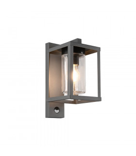 Lunga Modern Outdoor Wall Lantern Anthracite IP44 with PIR-1