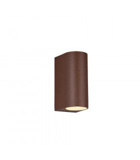 Roya Modern 2 Light Outdoor Round Up Down Wall Lamp Rusty IP44-1