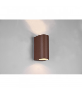 Roya Modern 2 Light Outdoor Round Up Down Wall Lamp Rusty IP44-2