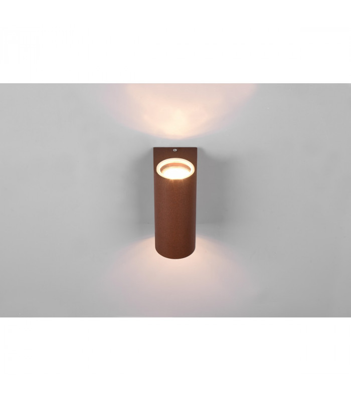 Roya Modern 2 Light Outdoor Round Up Down Wall Lamp Rusty IP44-4