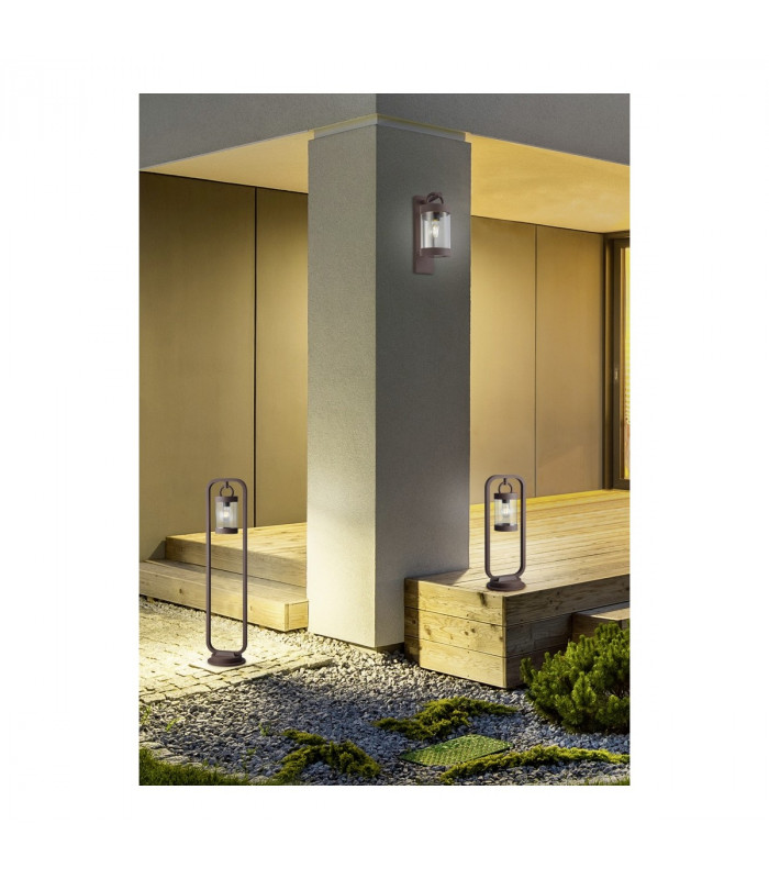 Sambesi Modern Outdoor Wall Lantern Rusty IP44 with Dusk sensor-3