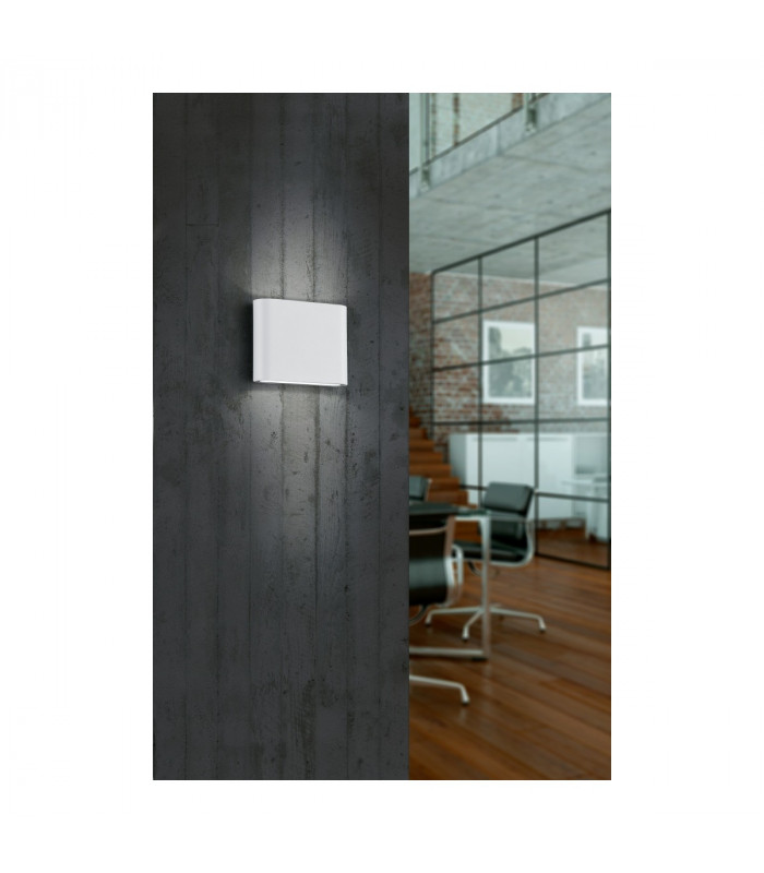 Thames Ii Modern 11cm 2 Light Outdoor Up Down Wall Lamp White Matt 3000K IP54-3